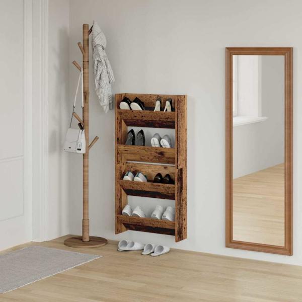 Wandschuhschränke 2 pcs Altholz 60 x 18 x 60 cm Holzwerkstoff