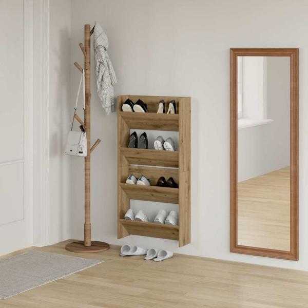 Wandschuhschränke 2 pcs Eiche handwerklich 60 x 18 x 60 cm