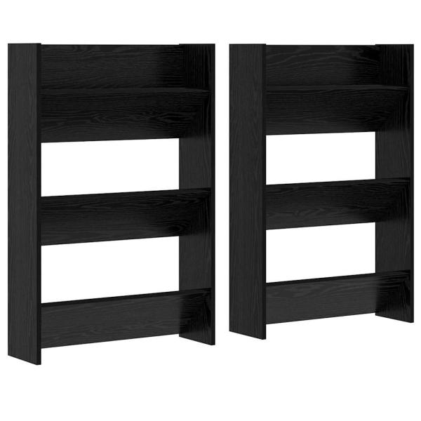 Wandschuhschränke 2 pcs Schwarze Eiche 60 x 18 x 60 cm