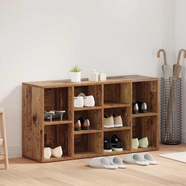 ARDEBO.de - Schuhbank mit Regal Sonstiges Altholz 103 x 30 x 55 cm Holzwerkstoff