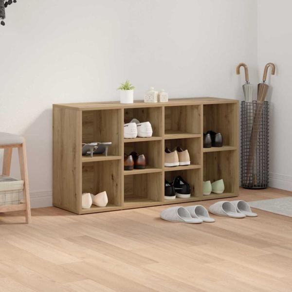 Schuhbank Eiche handwerklich 103 x 30 x 55 cm Holzwerkstoff