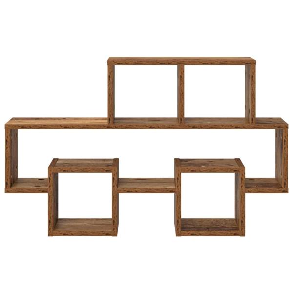 Wandregal mit Regal mit Speicher Altes Holz 82 x 15 x 51 cm Holzwerkstoff