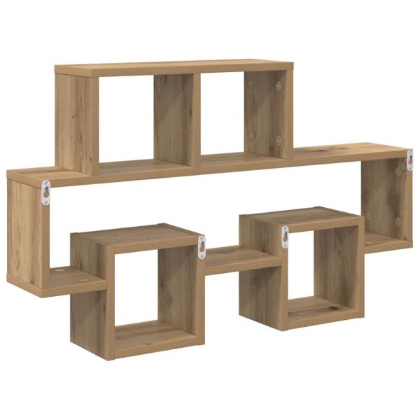 Wandregal Handwerklich gefertigter Eichenholz 82 x 15 x 51 cm
