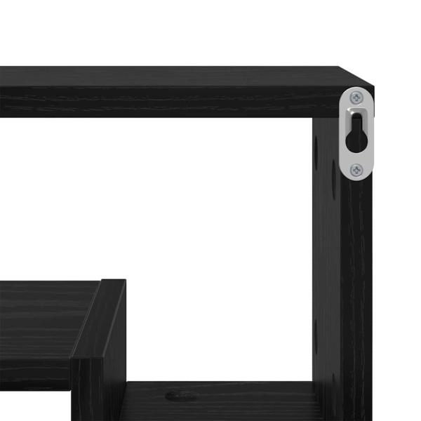 Wandregal mit Regal Schwarz Eiche 82 x 15 x 51 cm Holzwerkstoff
