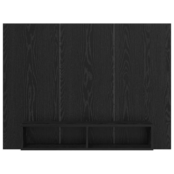 Wand TV Schrank Schwarz Eiche 120 x 23.5 x 90 cm Holzwerkstoff