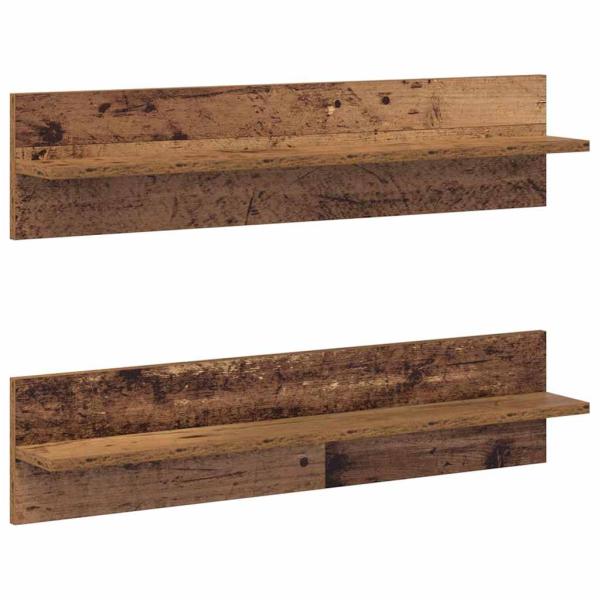 Wandregale 2 pcs Altes Holz 80 x 11,5 x 18 cm Holzwerkstoff