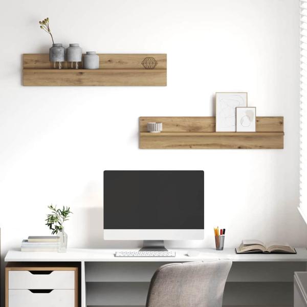 ARDEBO.de - Wandregale mit Regal 2 pcs Handwerklich gefertigter Eichenholz
