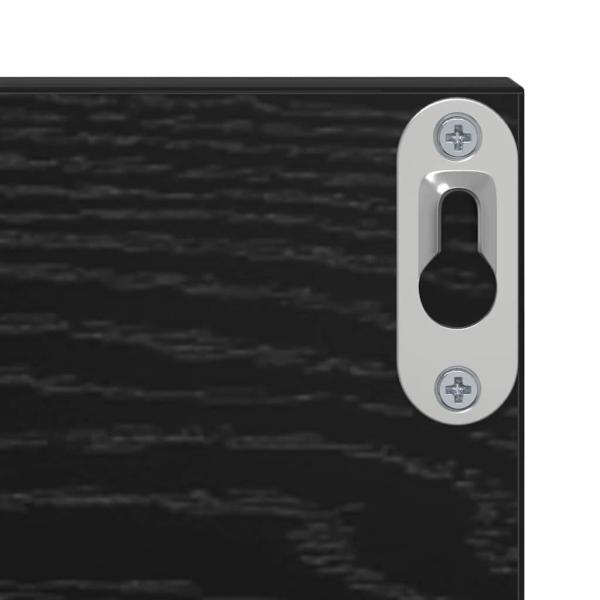 Wandregale 2 pcs Schwarz Eiche 80 x 11,5 x 18 cm Holzwerkstoff