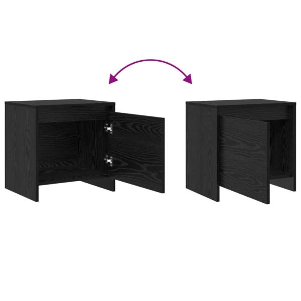 Nachttisch Schwarze Eiche 45 x 34 x 44.5 cm Holzwerkstoff