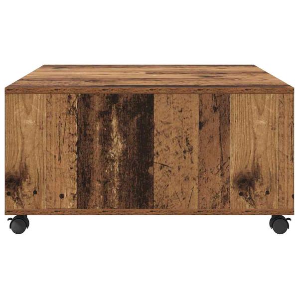 Couchtisch mit Rad Altes Holz 75 x 75 x 38 cm Holzwerkstoff
