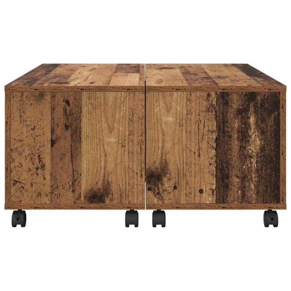 Couchtisch mit Rad Altes Holz 75 x 75 x 38 cm Holzwerkstoff