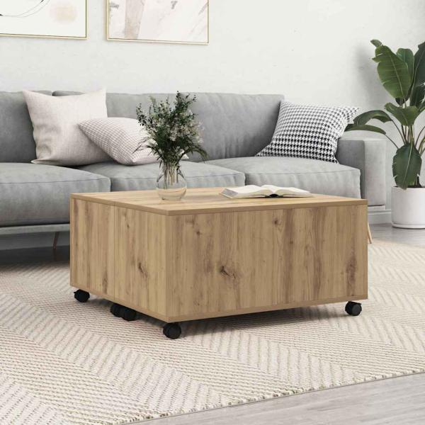 ARDEBO.de - Couchtisch Eiche handwerklich 75 x 75 x 38 cm Holzwerkstoff