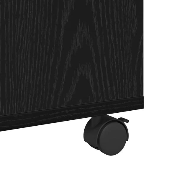 Couchtisch mit Rad Schwarze Eiche 75 x 75 x 38 cm Holzwerkstoff