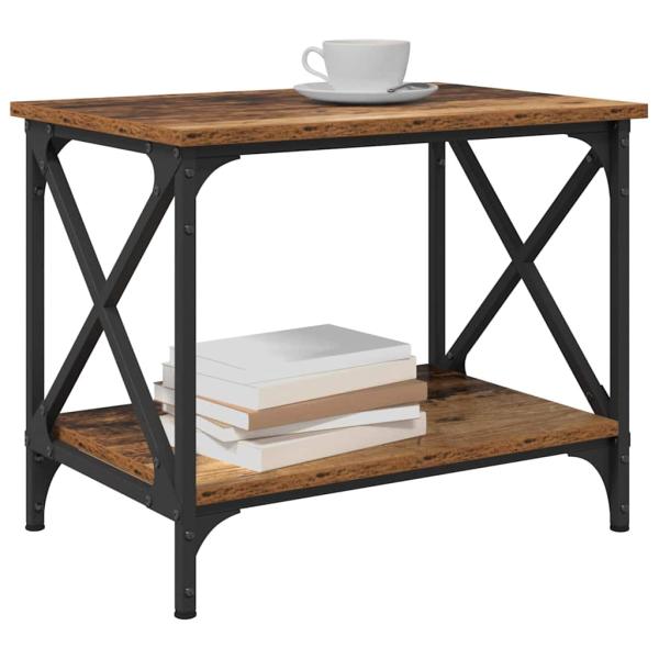 Beistelltisch mit Regal Altholz 55 x 38 x 45 cm Holzwerkstoff