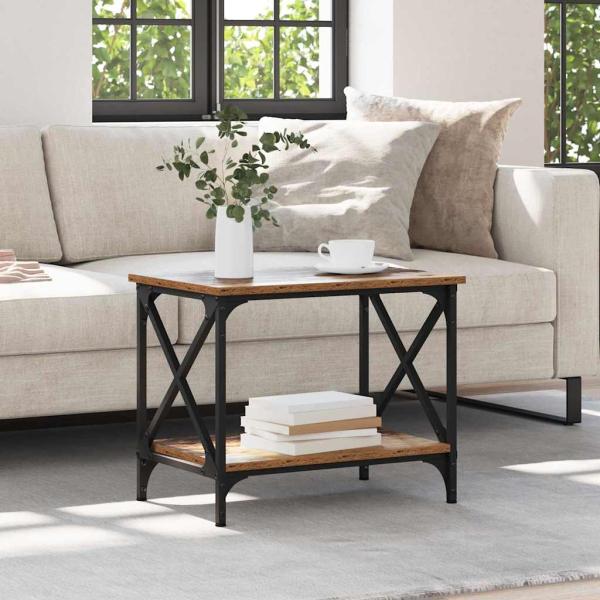 Beistelltisch mit Regal Altholz 55 x 38 x 45 cm Holzwerkstoff