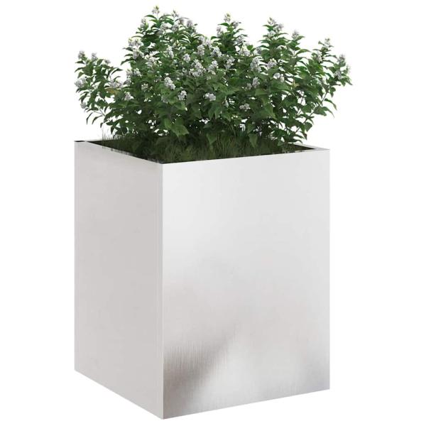 Gartenblumentopf Silber 50 x 32 x 40 cm Edelstahl