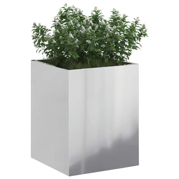 Gartenblumentopf Silber 50 x 32 x 40 cm Galvanisierter Stahl