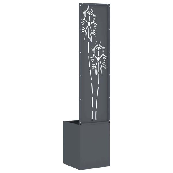 Blumentopf mit dekorativem Paneel Anthrazit 32 x 140 cm