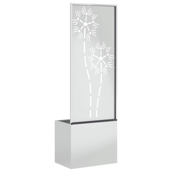 Blumentopf mit dekorativem Paneel Silber 50 x 140 cm