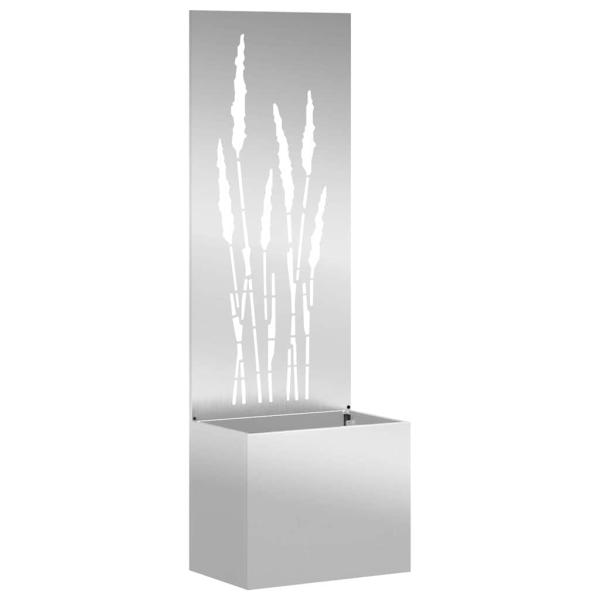 Blumentopf mit dekorativem Paneel Silber 50 x 140 cm
