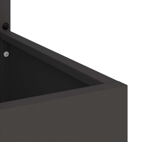 Blumentopf mit dekorativem Paneel Schwarz 50 x 140 cm