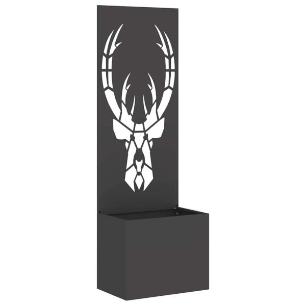 Blumentopf mit dekorativem Paneel Schwarz 50 x 140 cm