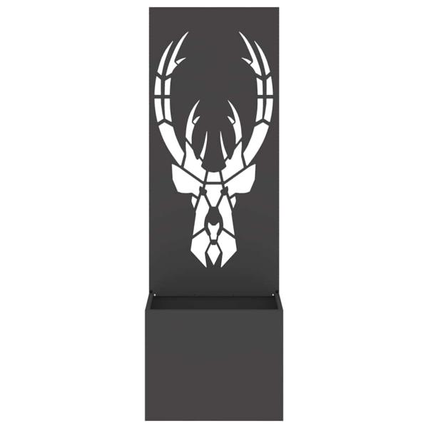 Blumentopf mit dekorativem Paneel Schwarz 50 x 140 cm