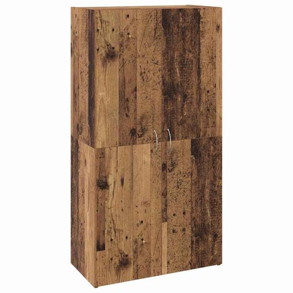 Büroschrank mit Regal mit Speicher mit Tür Altholz 60 x 32 x 115 cm Holzwerkstoff