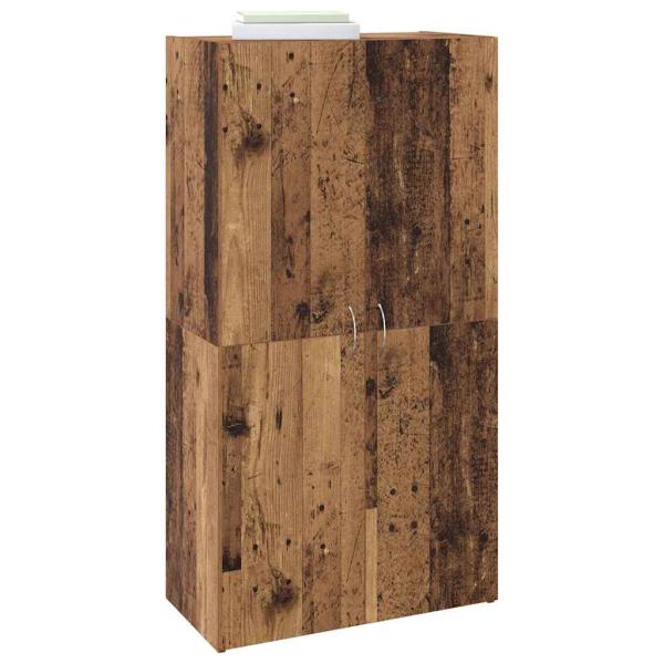 Büroschrank mit Regal mit Speicher mit Tür Altholz 60 x 32 x 115 cm Holzwerkstoff