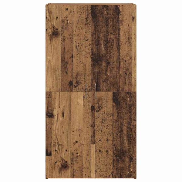 Büroschrank mit Regal mit Speicher mit Tür Altholz 60 x 32 x 115 cm Holzwerkstoff