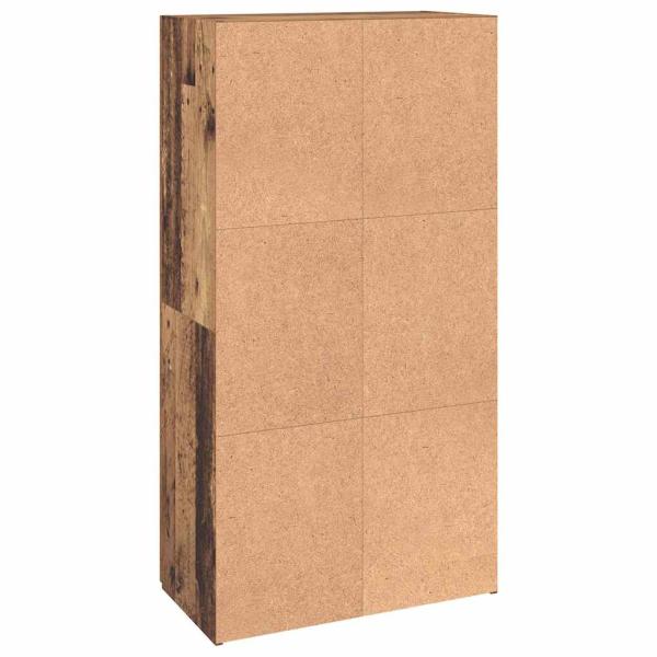 Büroschrank mit Regal mit Speicher mit Tür Altholz 60 x 32 x 115 cm Holzwerkstoff