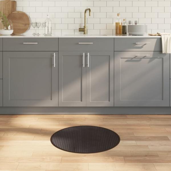 ARDEBO.de - Teppich Rund Dunkelbraun 60 cm Bambus