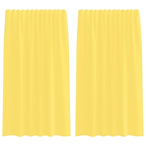 Voile Vorhänge mit Stangentaschen 2 Stk. Gelb