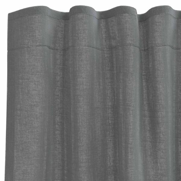 Voile Vorhänge mit Stangentaschen 2 Stk. Dunkelgrau