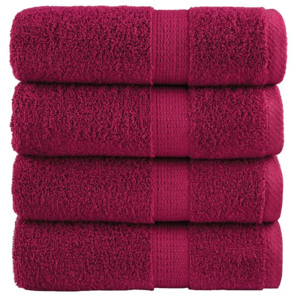ARDEBO.de - Premium-Seiftücher SOLUND 4 Stk. Bordeaux 30x30 cm 600 g/m²
