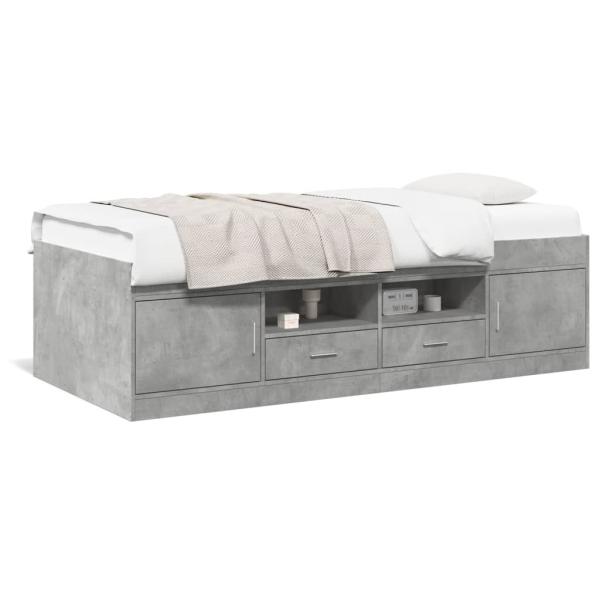 ARDEBO.de - Tagesbett mit Schubladen ohne Matratze Betongrau 90x190 cm