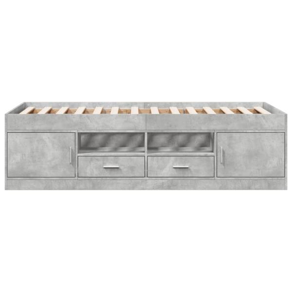 Tagesbett mit Schubladen ohne Matratze Betongrau 90x190 cm
