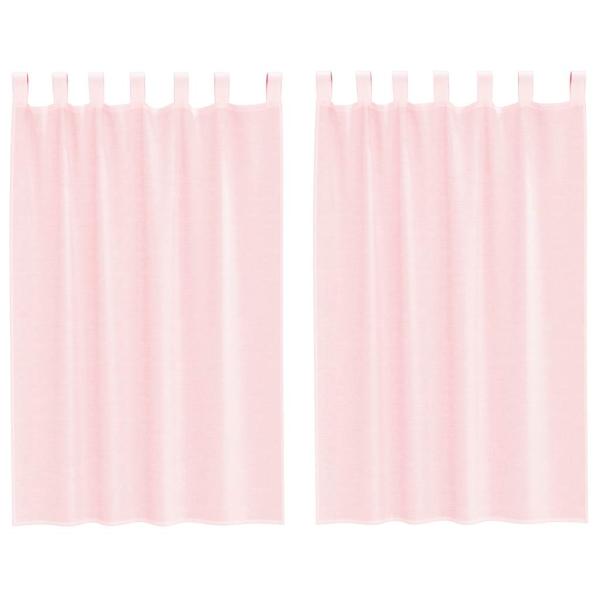 Voile Vorhänge mit Stangentaschen 2 Stk. Hellrosa
