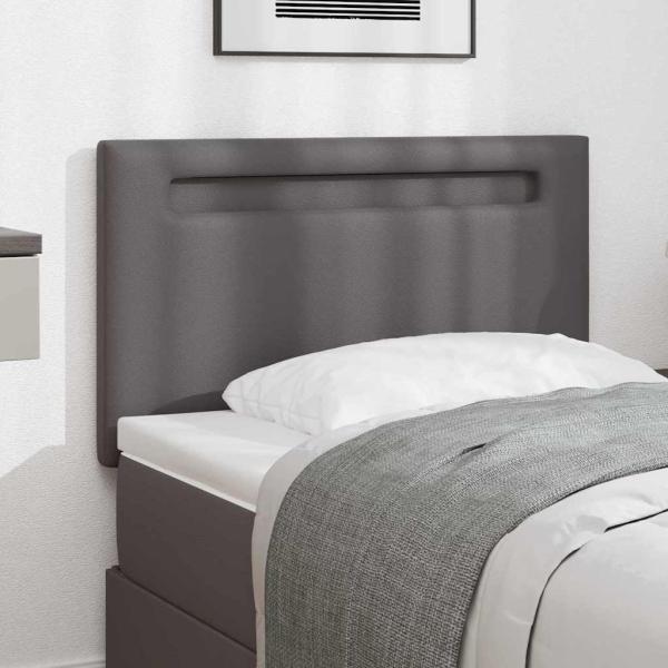 ARDEBO.de - Kopfteil Einfarbig Grau 90 cm Kunstleder