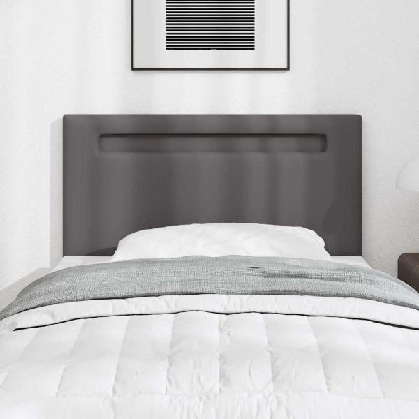 Kopfteil Einfarbig Grau 90 cm Kunstleder