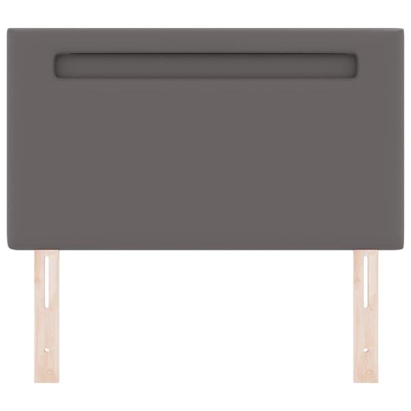 Kopfteil Einfarbig Grau 90 cm Kunstleder
