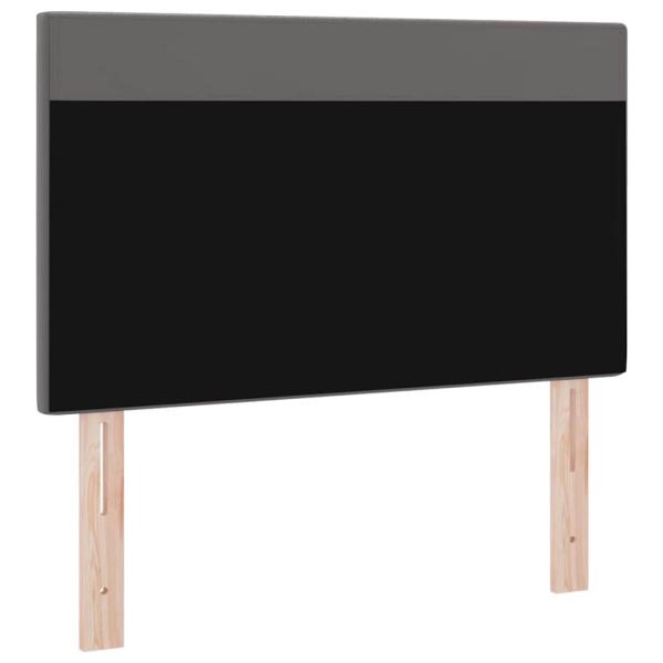 Kopfteil Einfarbig Grau 90 cm Kunstleder