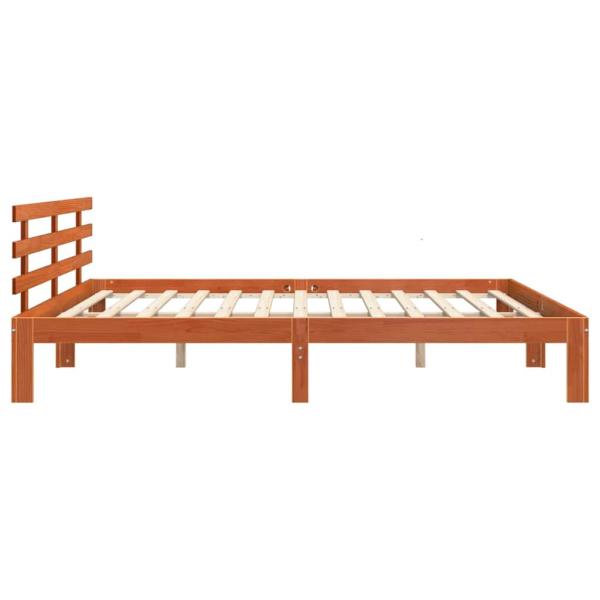 Bettgestell Wachsbrown 200x200 cm Massivholz Kiefer