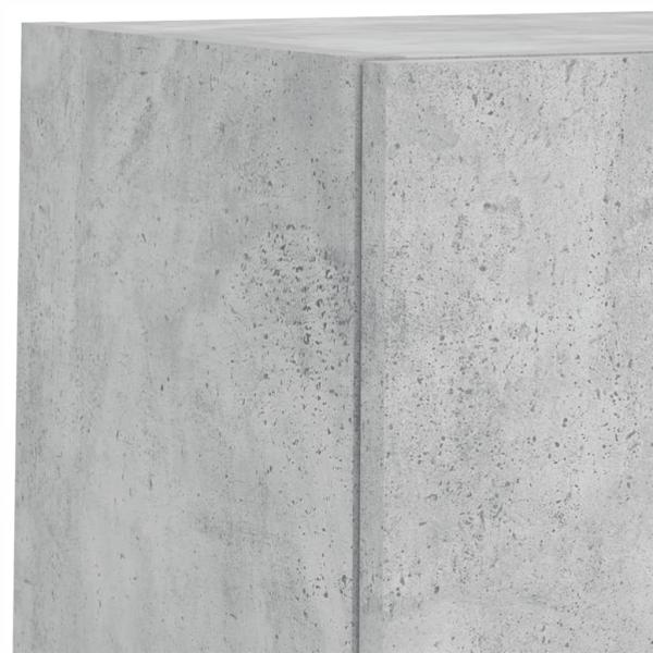 4-tlg. TV-Wohnwand mit LED-Leuchten Betongrau