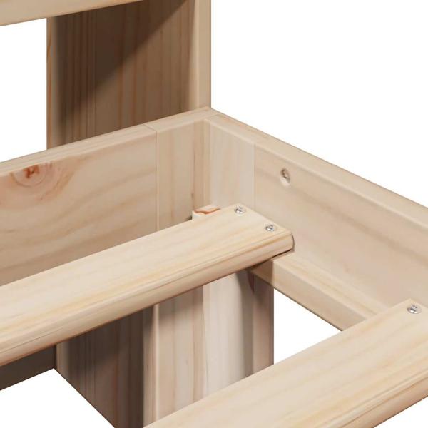 Massivholzbett mit Regal ohne Matratze 90x190 cm Kiefer