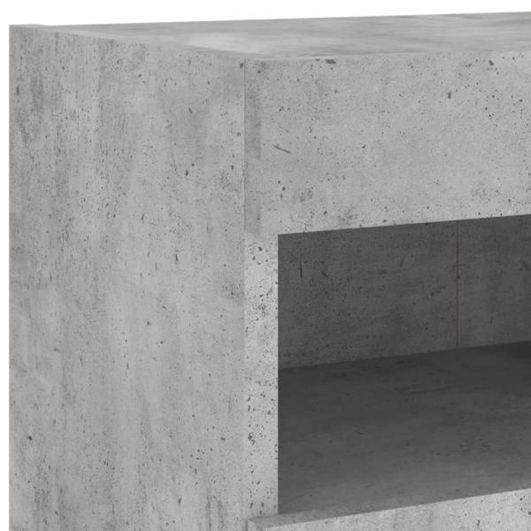 TV-Wandschrank mit LED-Leuchten Betongrau 80x30x40 cm