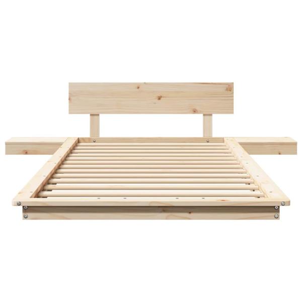 Bodenbettrahmen mit Nachttischen 100x200cm Massivholz