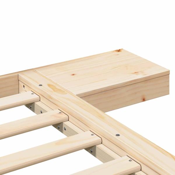 Bodenbettgestell mit Nachttischen 75x190cm Massivholz