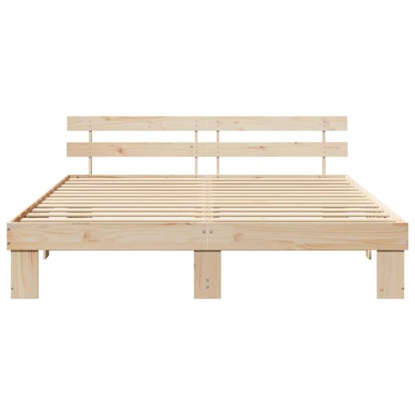 Bettgestell mit Kopfteil 200x200 cm Massivholz Kiefer