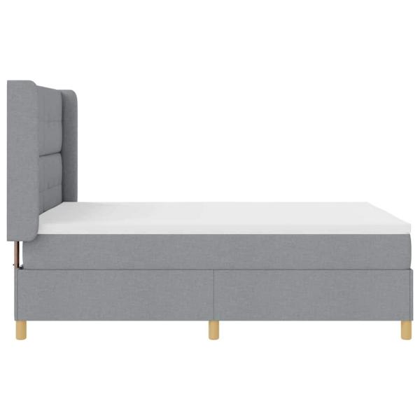 Boxspringbett mit Matratze Hellgrau 140x190 cm Stoff